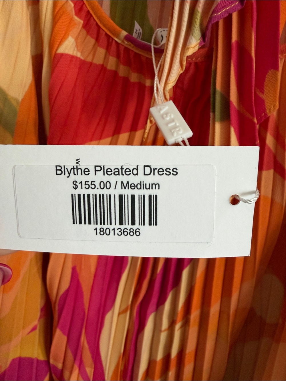 Astr Pleated Floral Midi Dress in Orange, Pink & Green - Picture 8 of 8